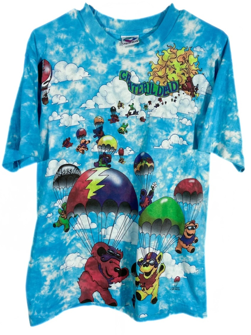 Vintage 1993 Grateful Dead Liquid Blue Single Stitch AOP T Shirt Large